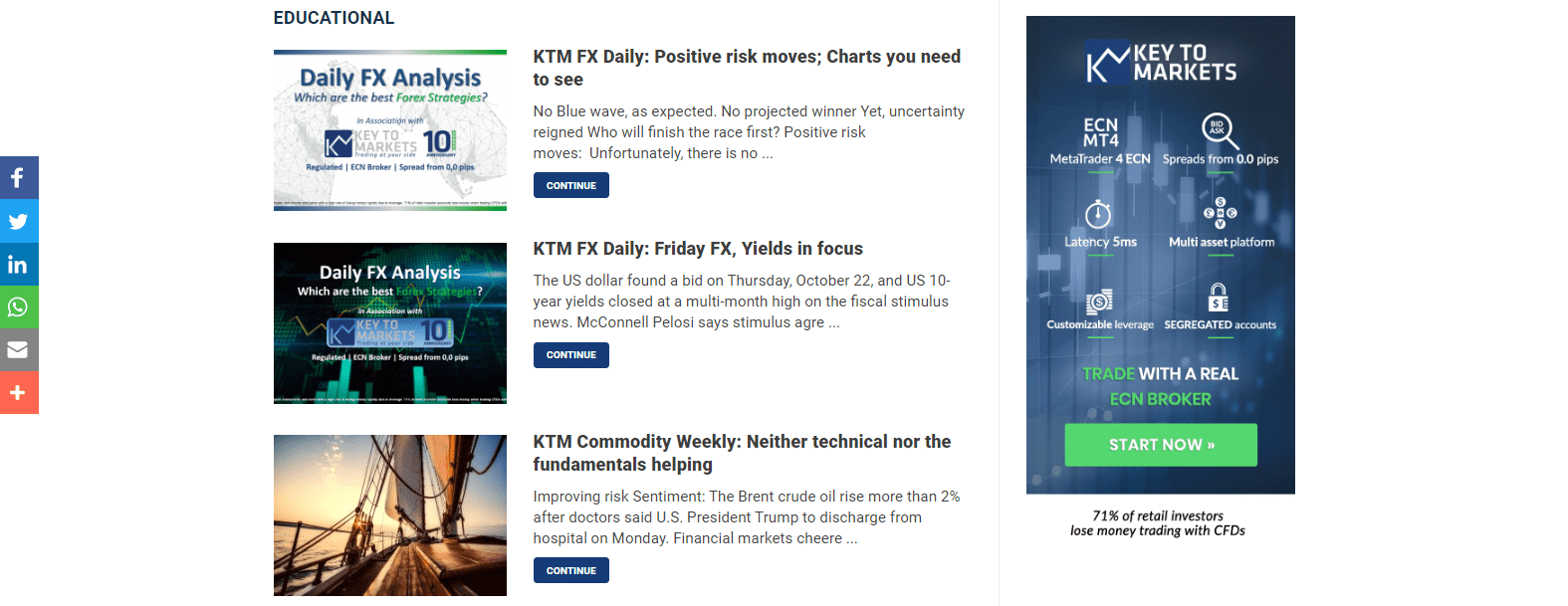 Key to Markets Review educational value via blog